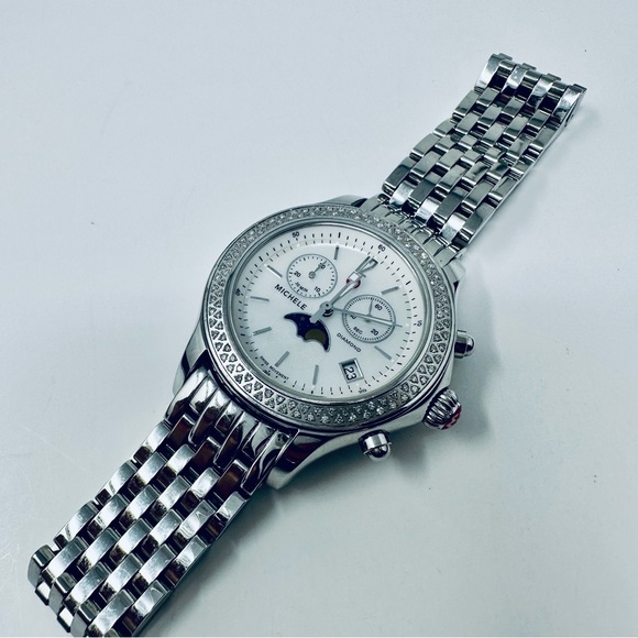 RARE MICHELE MOON PHASE JETWAY WATCH - Picture 5 of 10